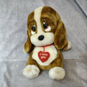 Sad Sam I Love You Honey Basset Hound Dog Puppy Stuffed Animal Dakin Used 13"